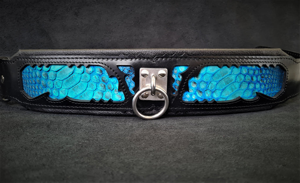 Python-Embossed Leather Dog Collar – Morelia