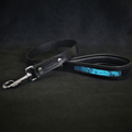 Leather Dog Leash – "Morelia", Black Python Pattern
