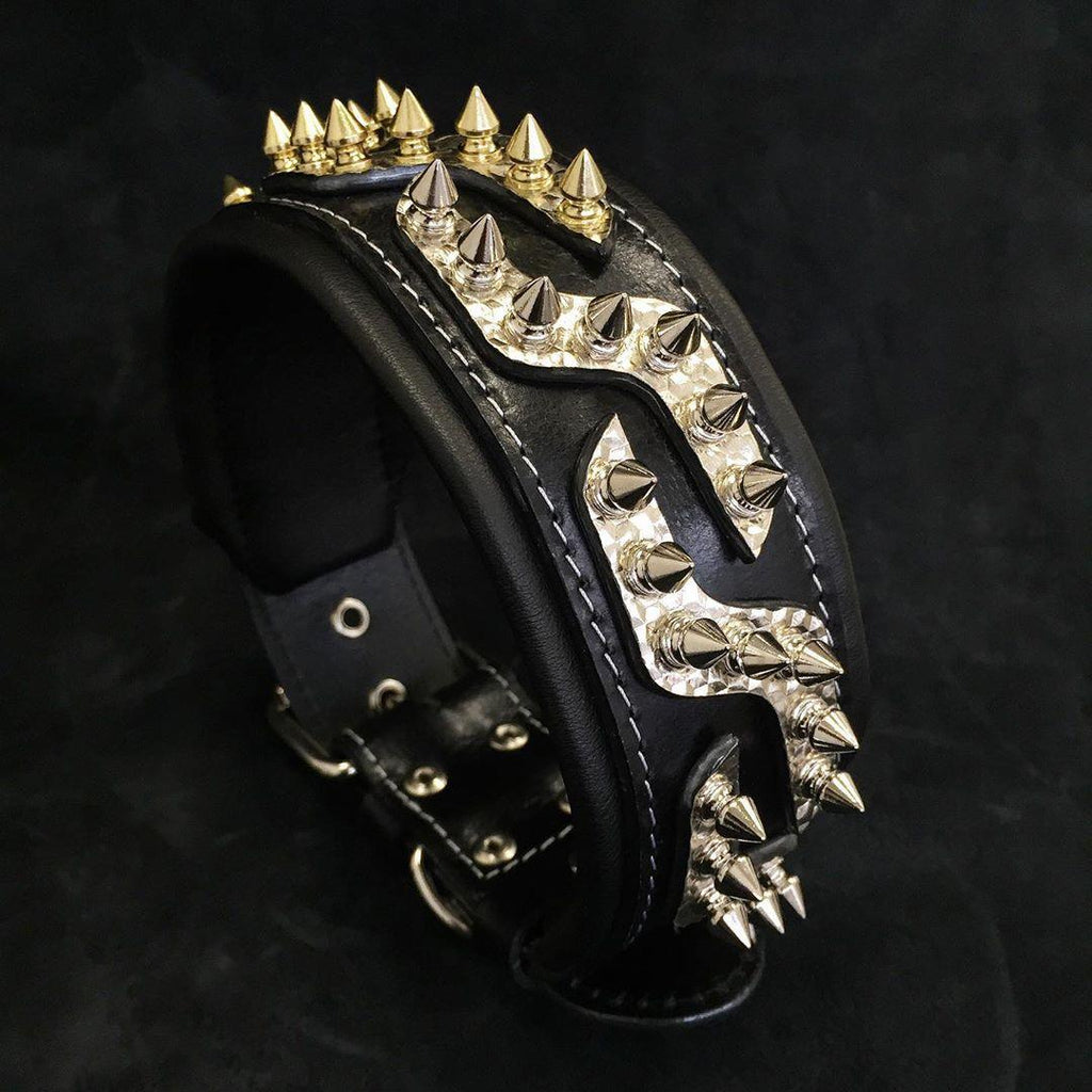Luxury Leather Dog Collar – Platinum Style