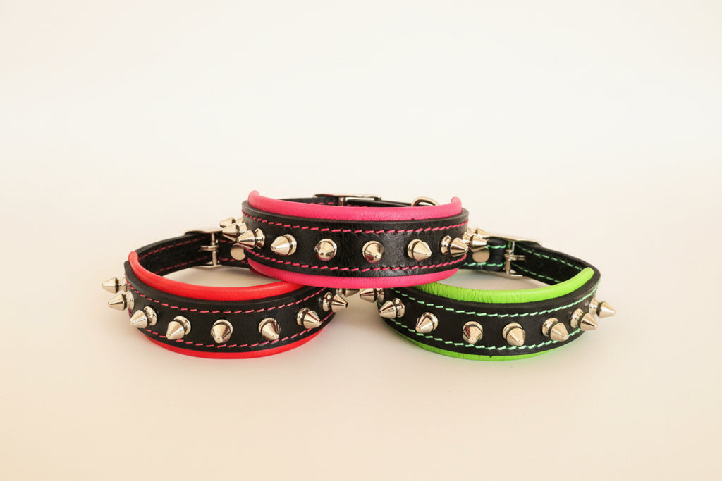 Studded Leather Dog Collar – Spiky, Small Breeds