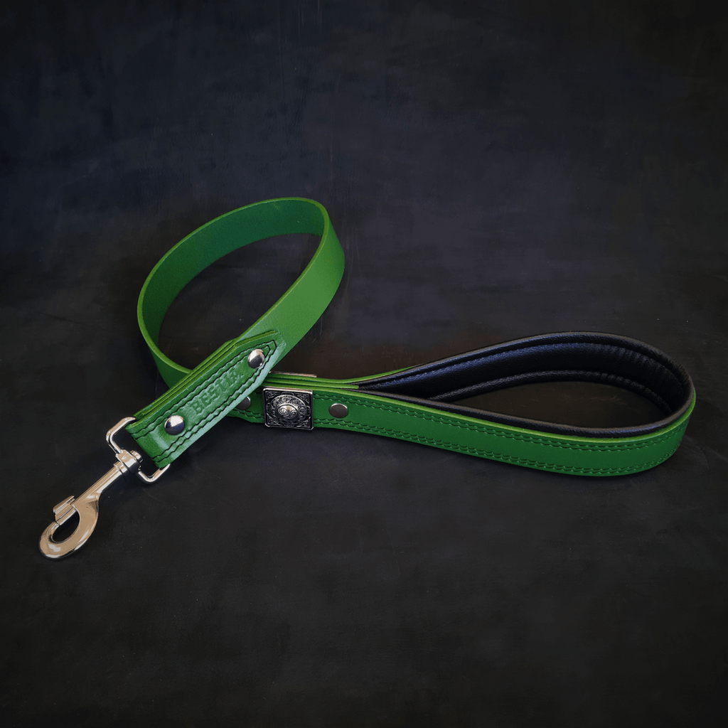 Leather Dog Leash – Eros Style, Green | 90 cm