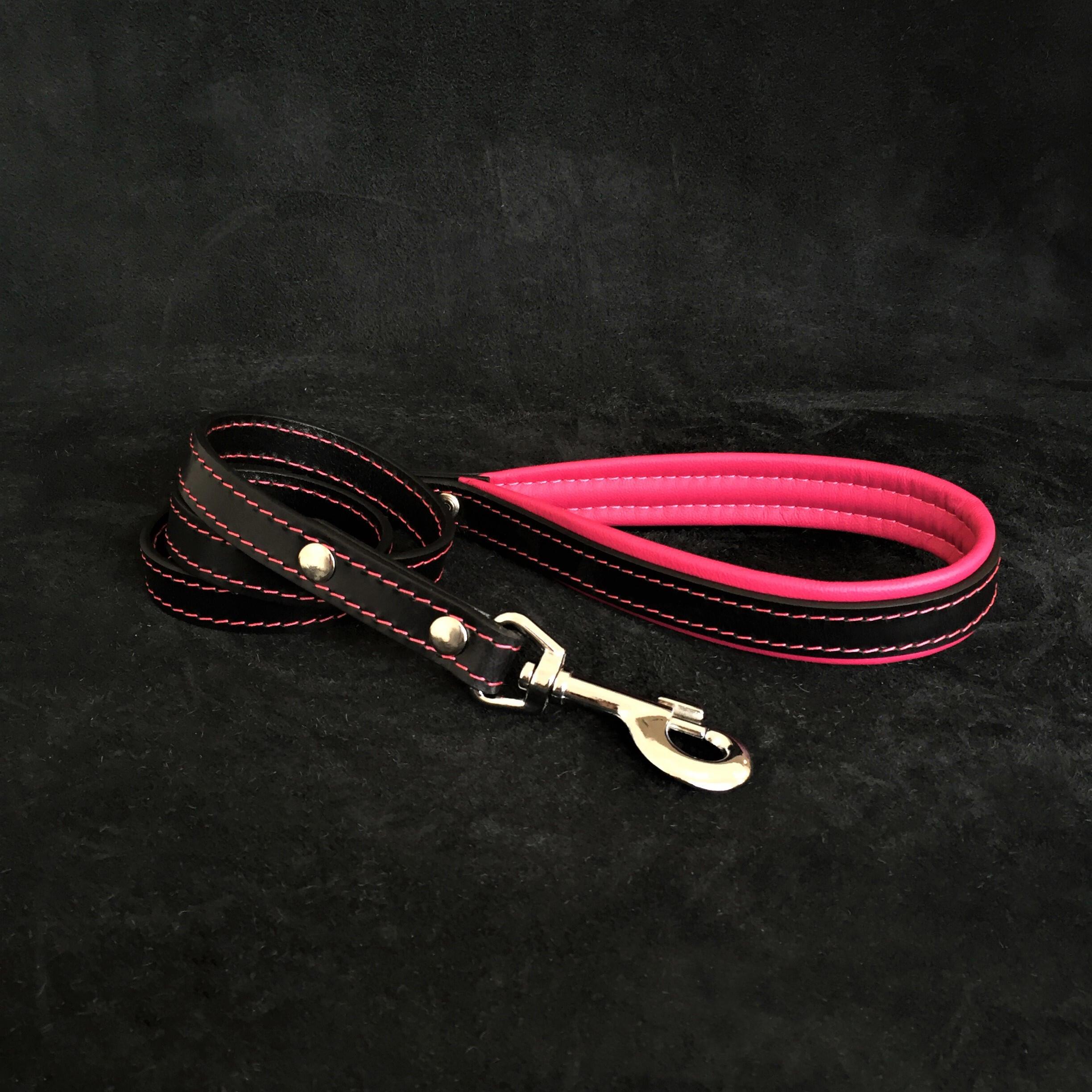 Leather Dog Leash – "Cobra", Black | 110 cm