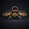 Spiked Leather Dog Collar – Midas, Gold Hardware