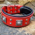 Wide Leather Dog Collar – Eros, 2.5 Inch, Red