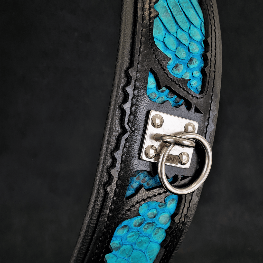 Python-Embossed Leather Dog Collar – Morelia