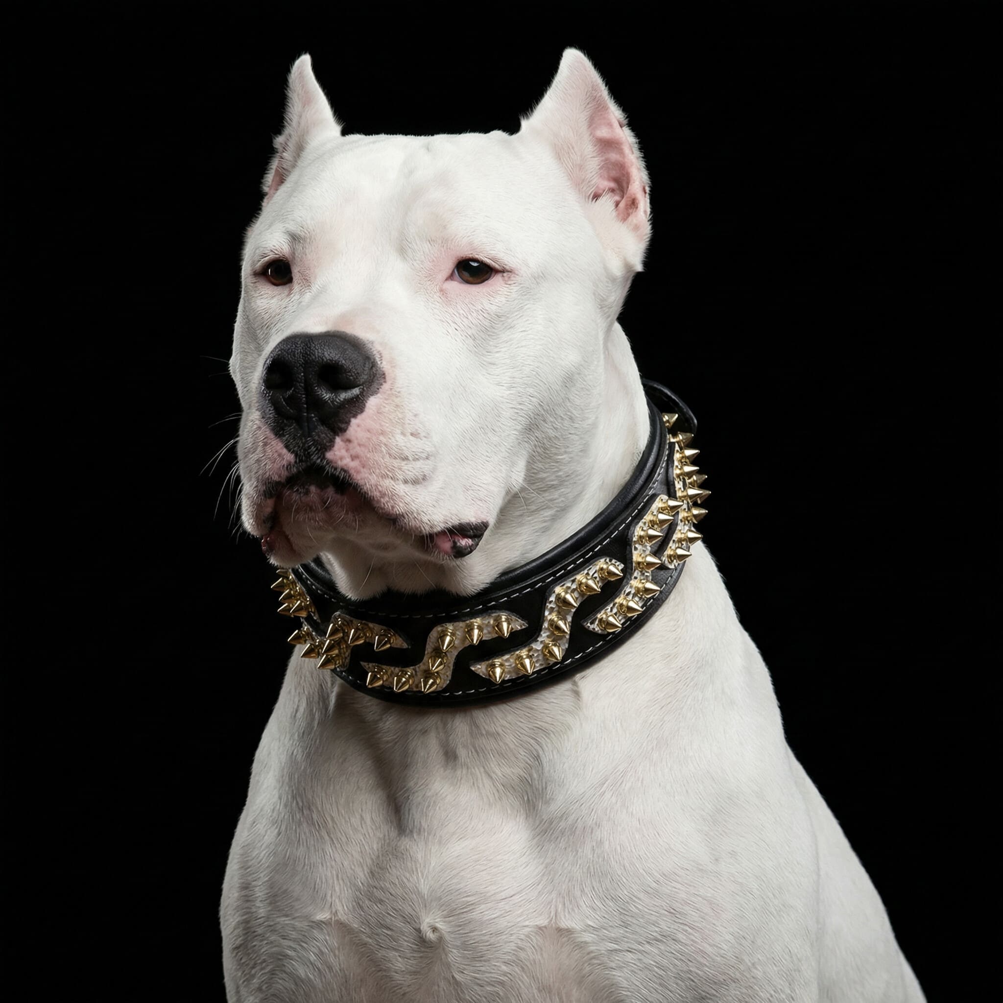 Luxury Leather Dog Collar – Platinum Style