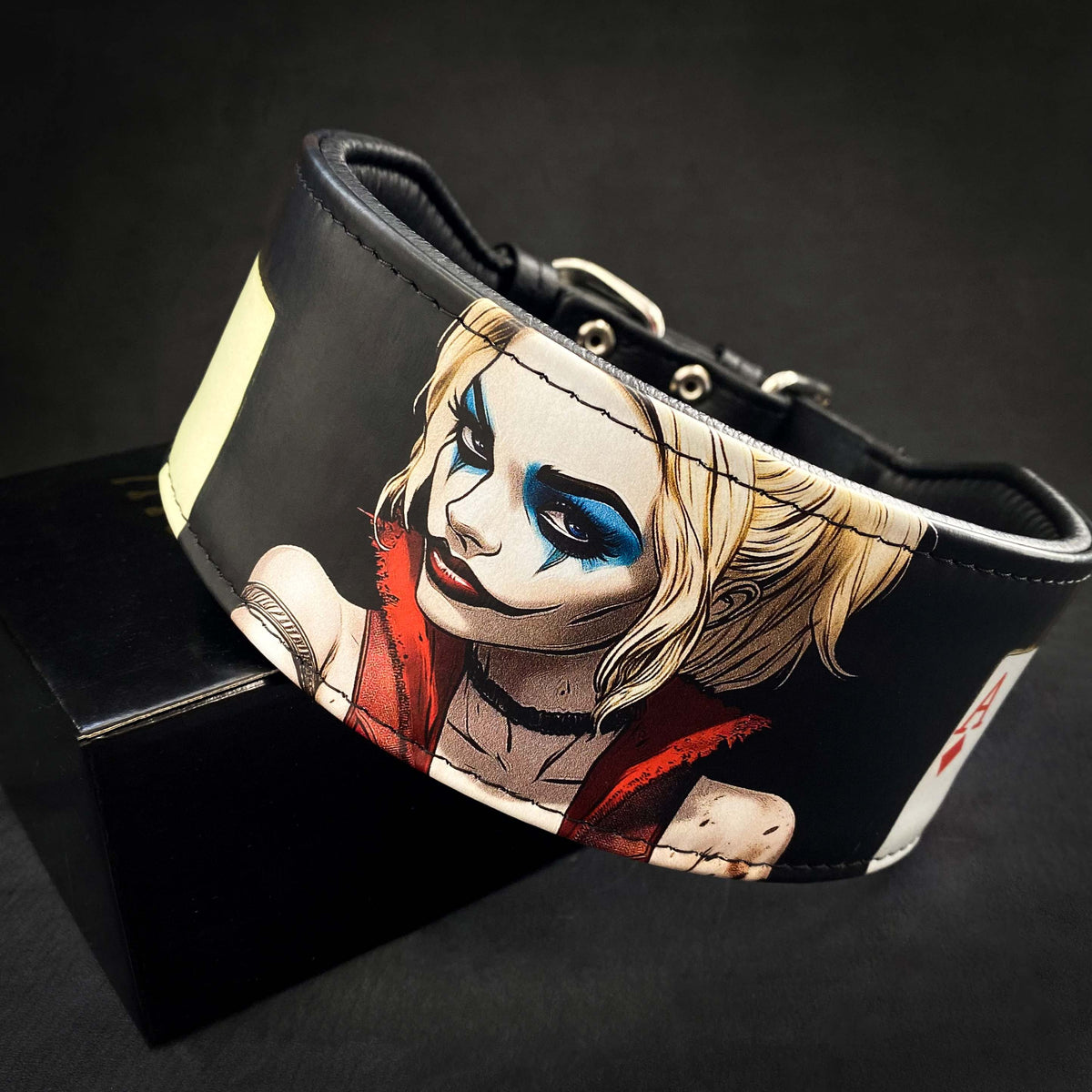 Leather Dog Collar – "Harley", Harley Quinn Inspired