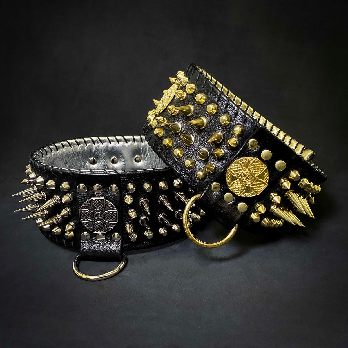 Imperium Wide Spiked Dog Collar | Hand-Stitched | Bestia
