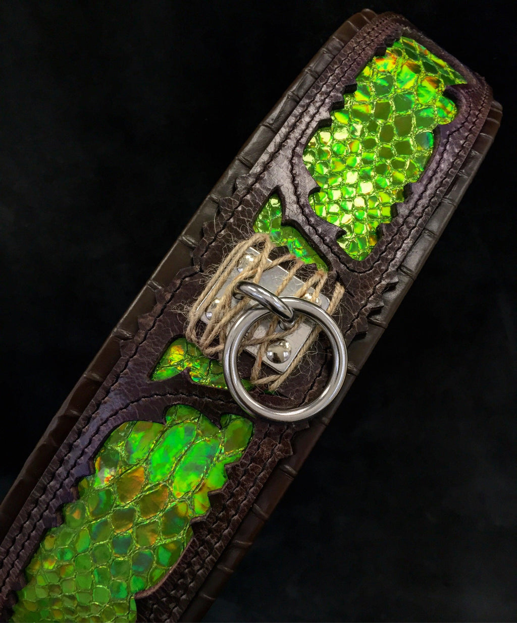 Snake-Print Leather Dog Collar – Venom Style