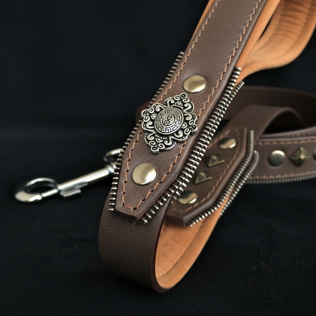 Aztec Grey Leash – Handle Detail