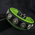 Luxury Leather Dog Collar – Bijou, Black & Green