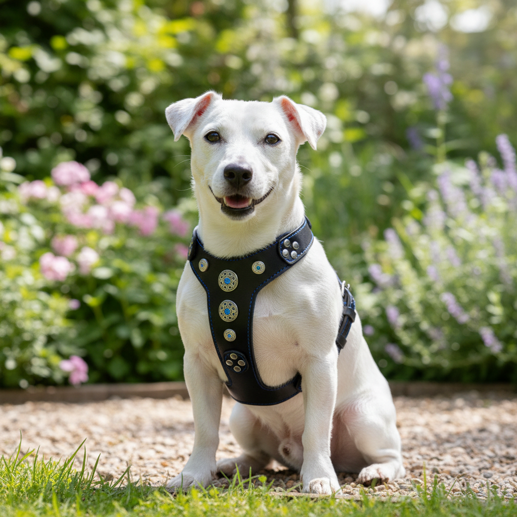 Bijou Black Blue Harness Jack Russell Lifestyle