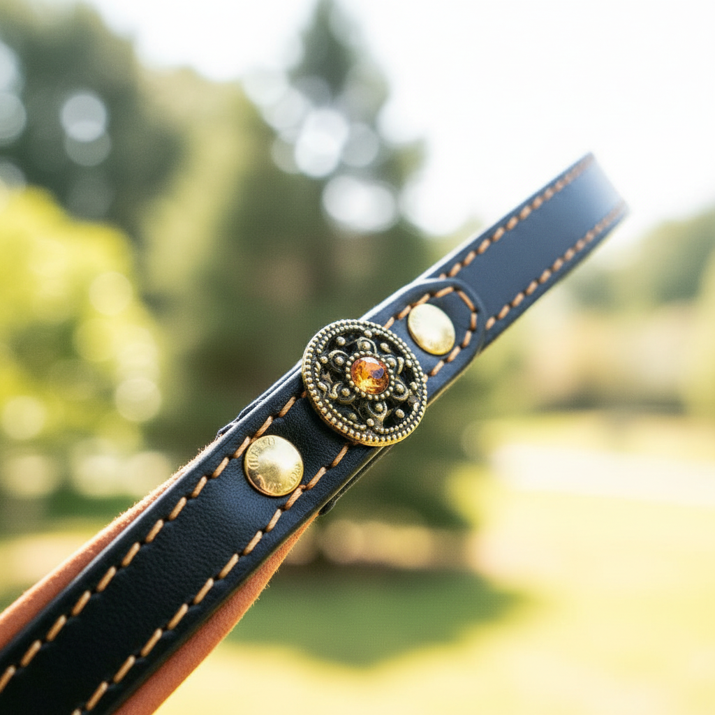 Bijou Orange Leash – Handle Detail