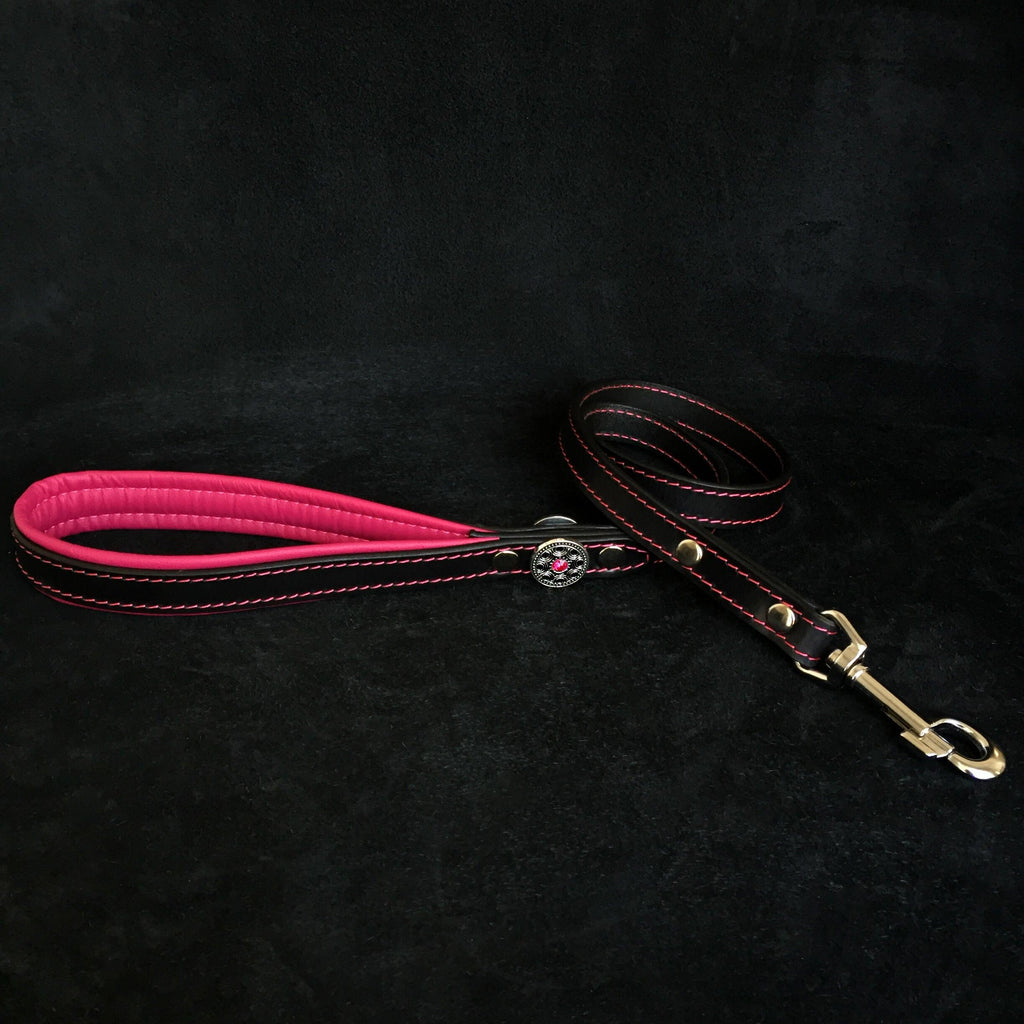 Leather Dog Leash – "Bijou", Pink | 110 cm