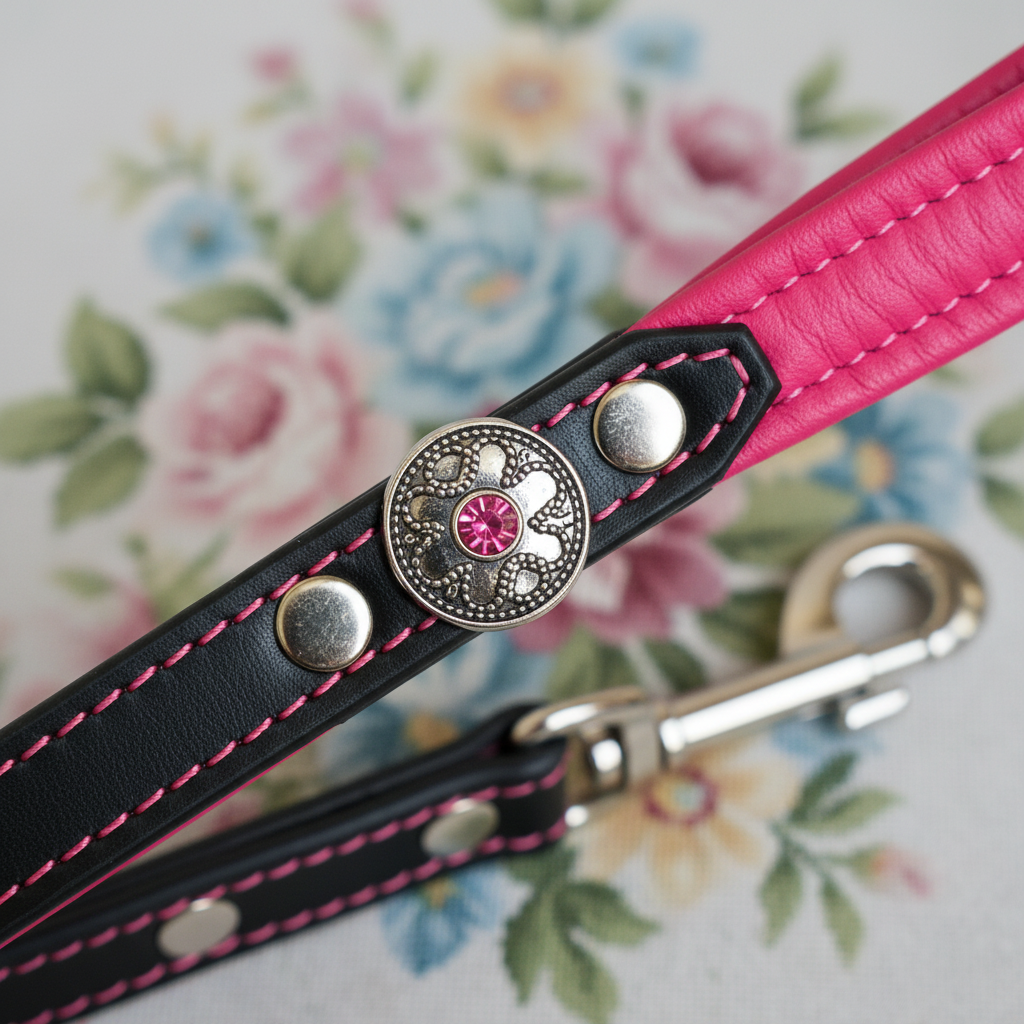 Bijou Pink Leash – Handle Detail
