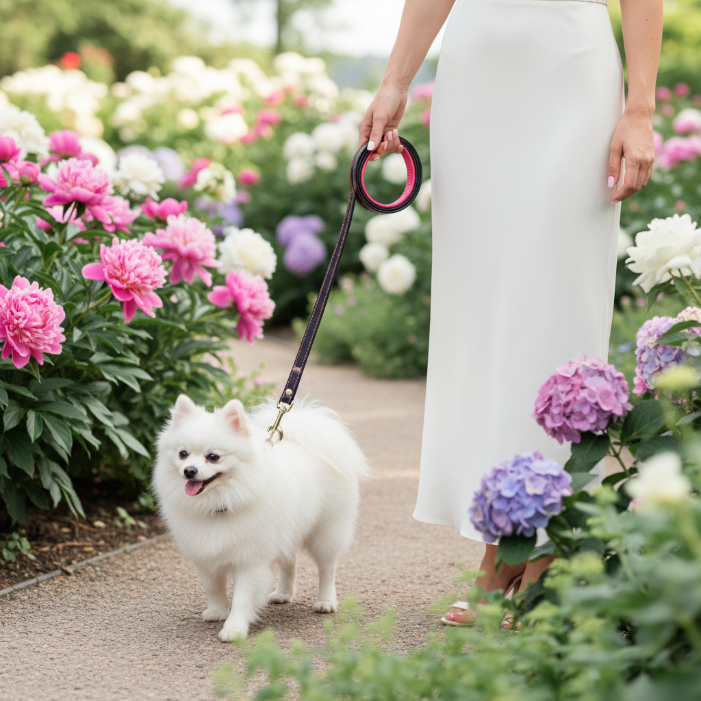 Bijou Pink Leash – Lifestyle