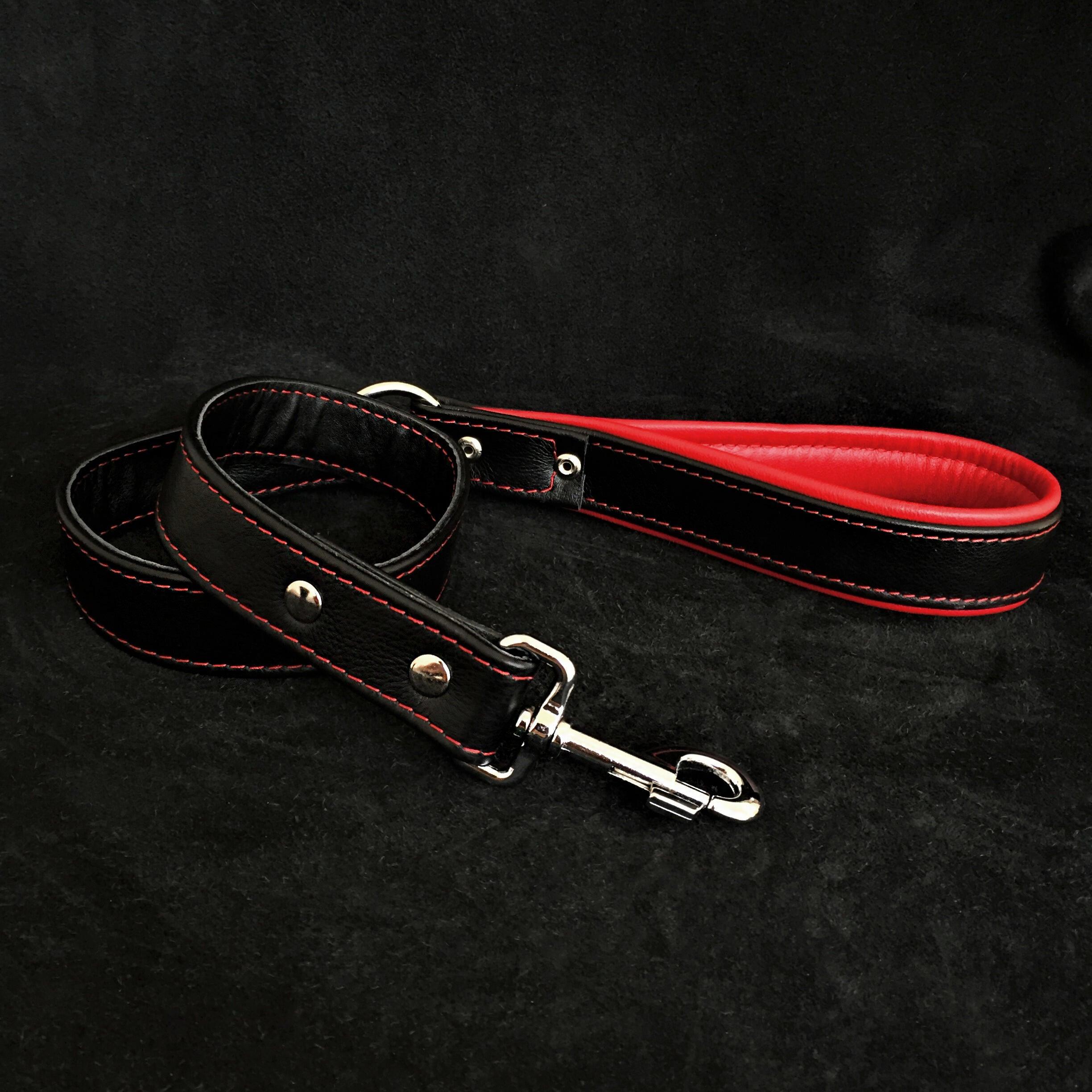 Leather Dog Leash – Soft, Black | 1 Meter