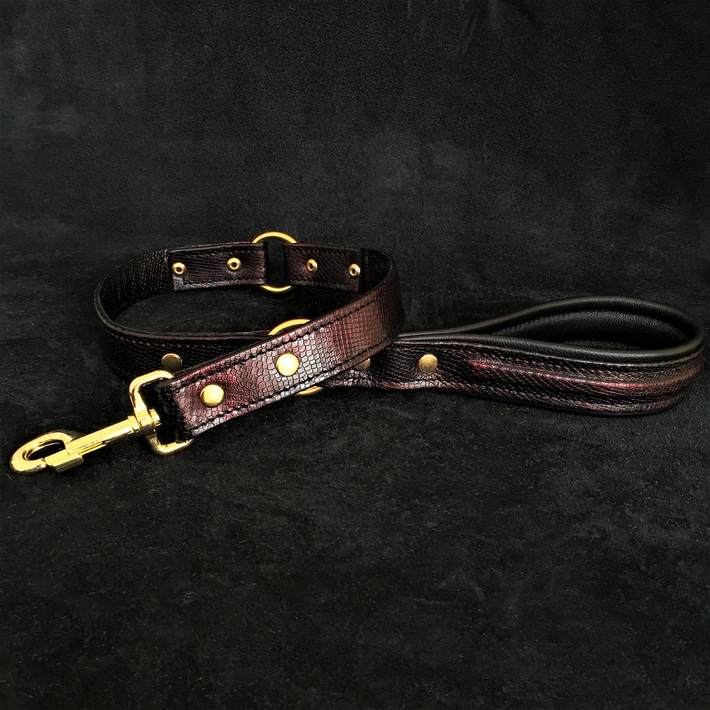 Leather Dog Leash – "Cobra", Black