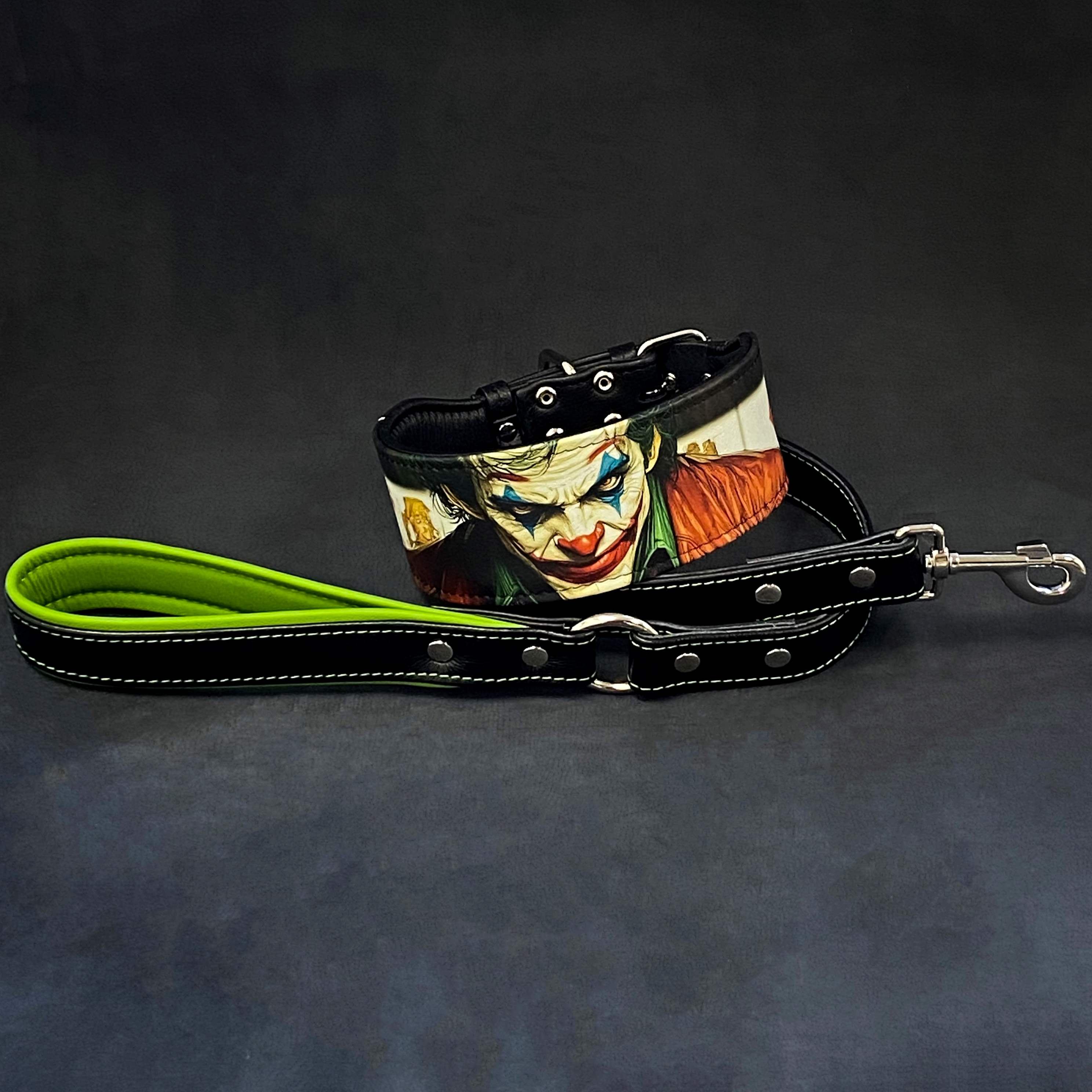 Leather Dog Collar – Joker Inspired, Halloween Edition