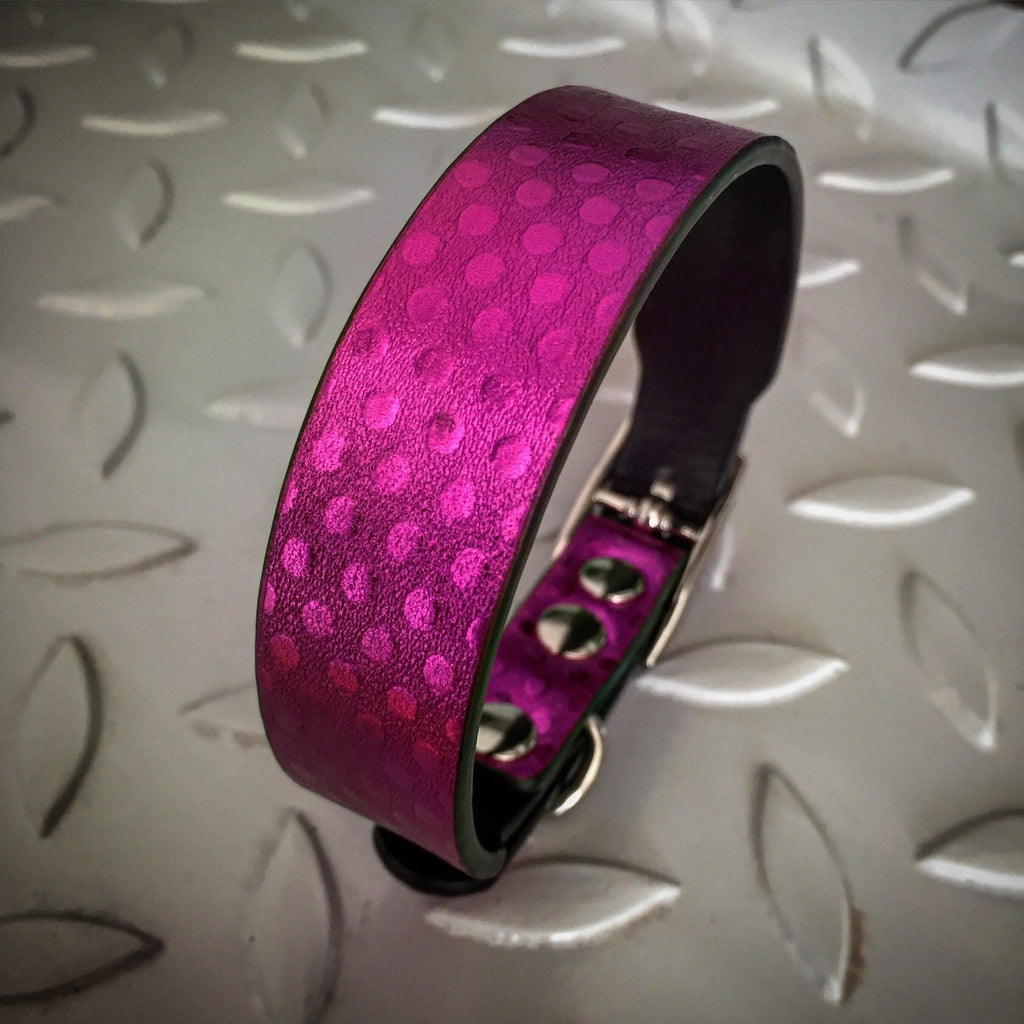 Leather Puppy Collar – Corfu Style, Purple