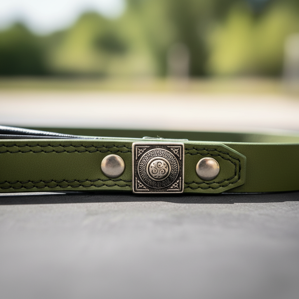 Eros Green Leash – Handle Detail