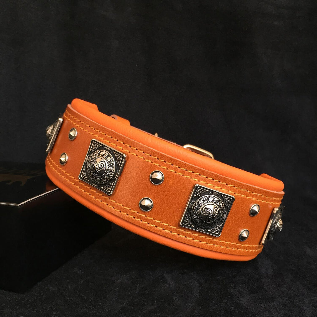 Wide Leather Dog Collar – Eros, 2.5 Inch, Brown