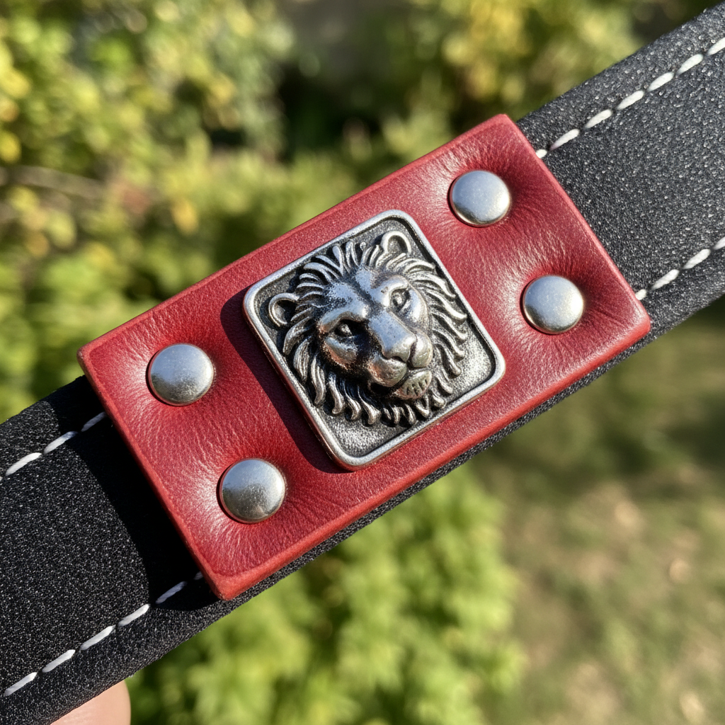 Eros Red 1" Leash – Handle Detail