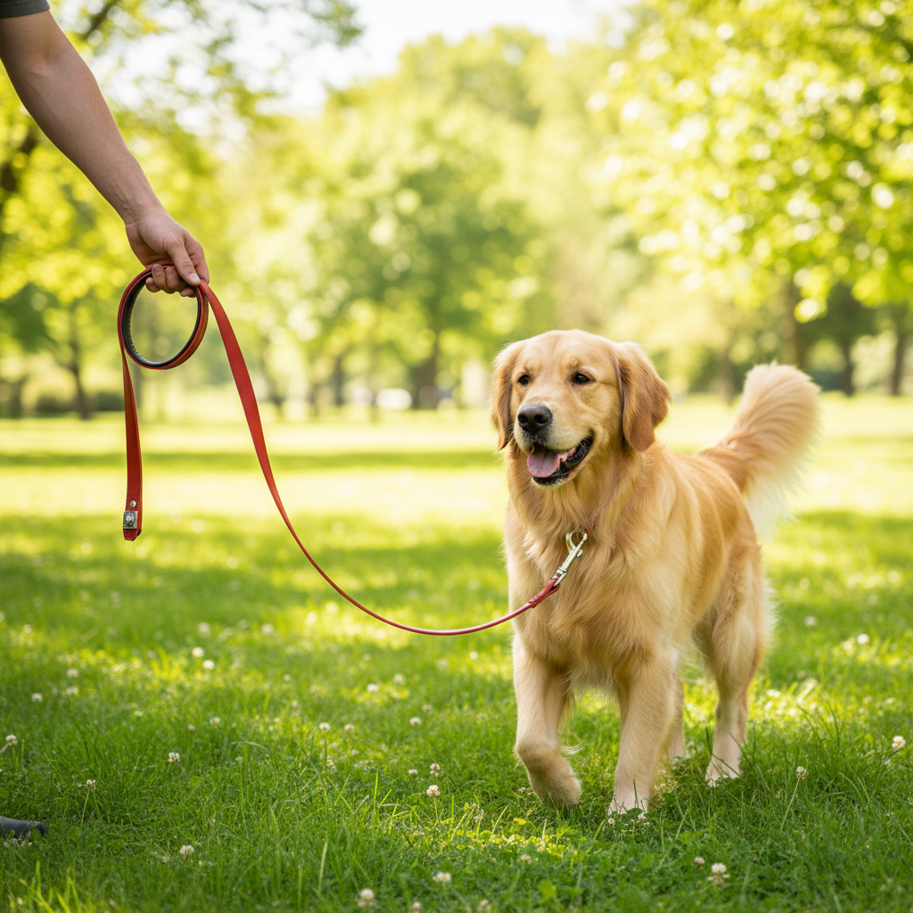 Eros Red 1" Leash – Lifestyle