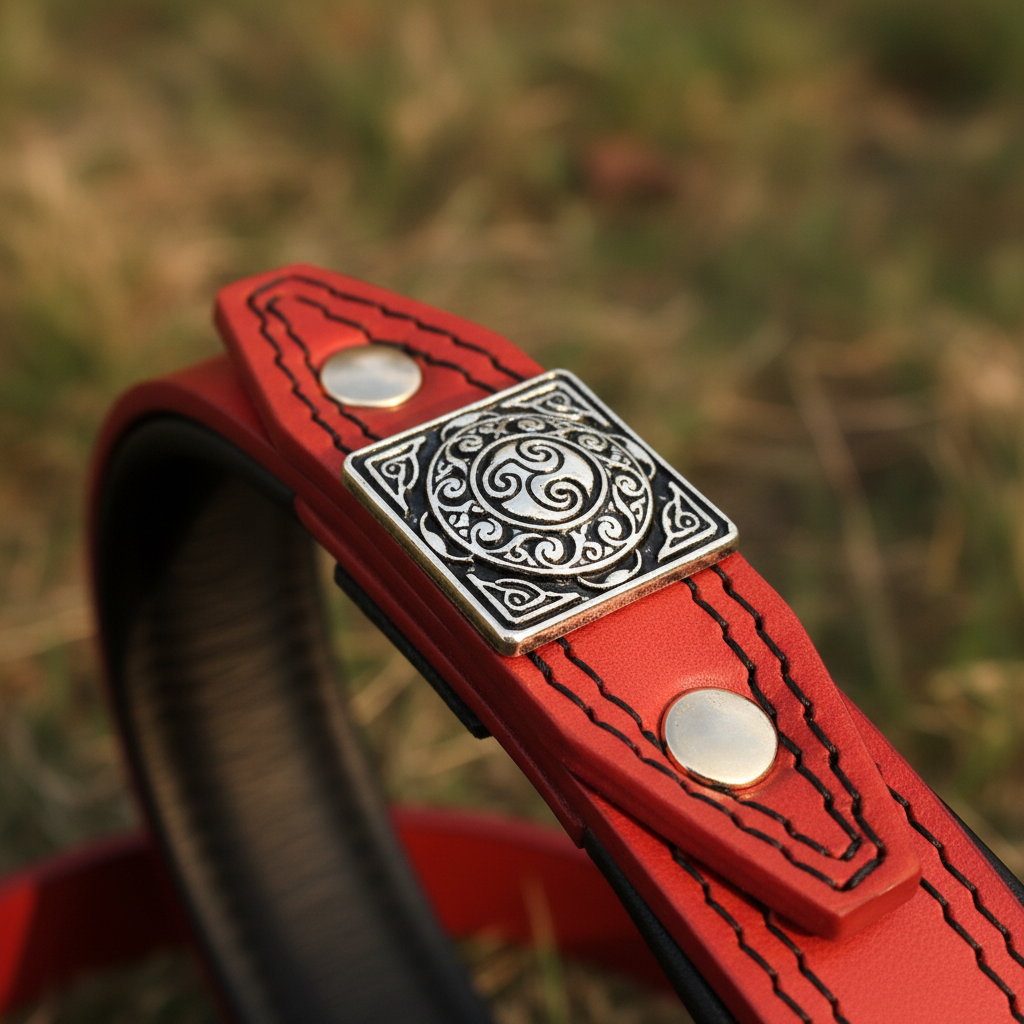 Eros Red Leash – Handle Detail