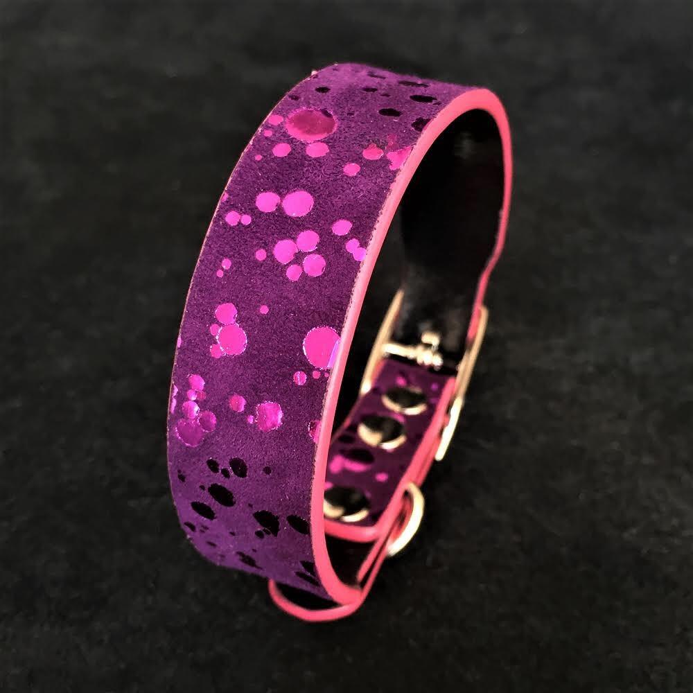 Leather Puppy Collar – Viola Drops Style