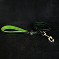 Leather Dog Leash – "Bijou", Green | 110 cm