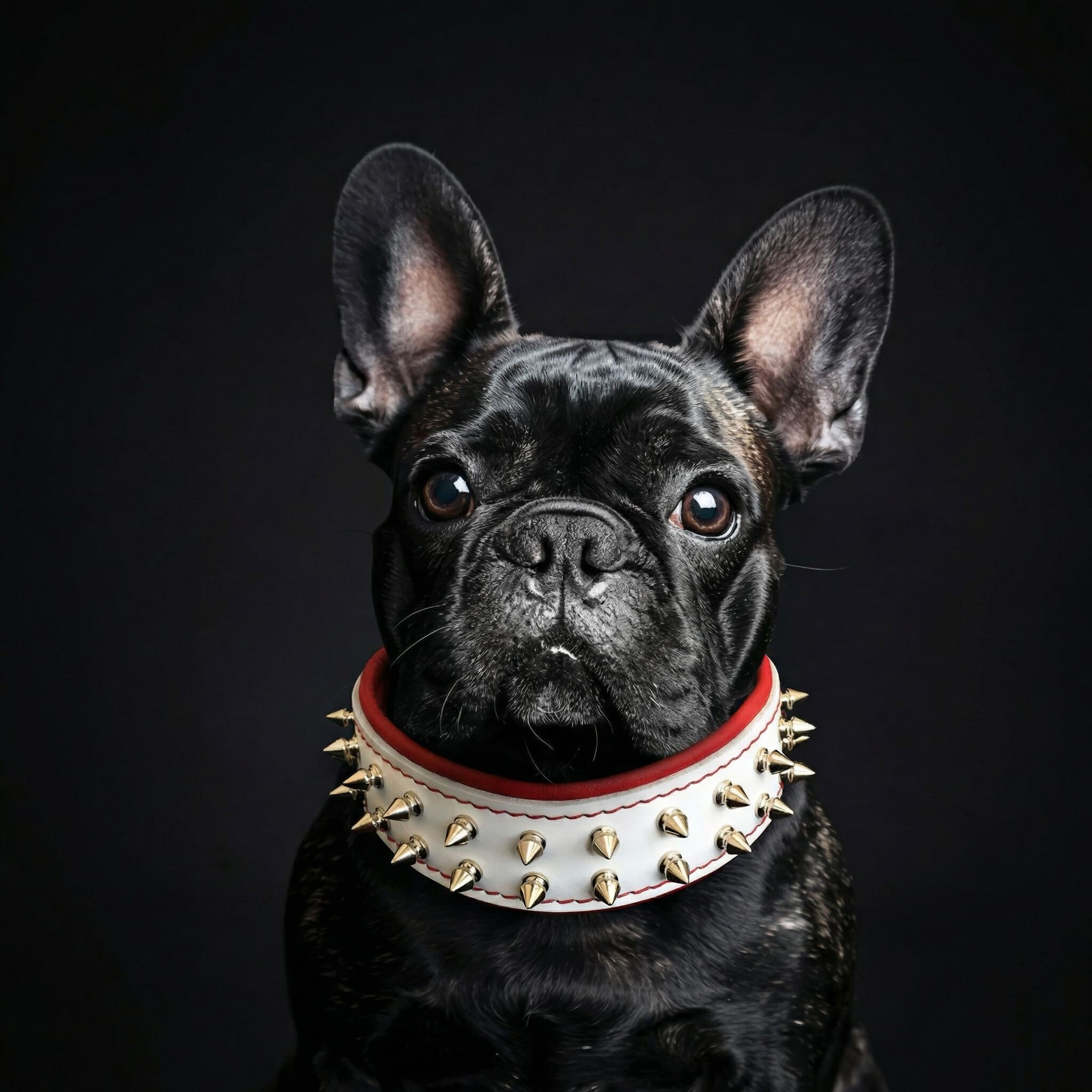 Leather Dog Collar for Small Breeds – Frenchie, White