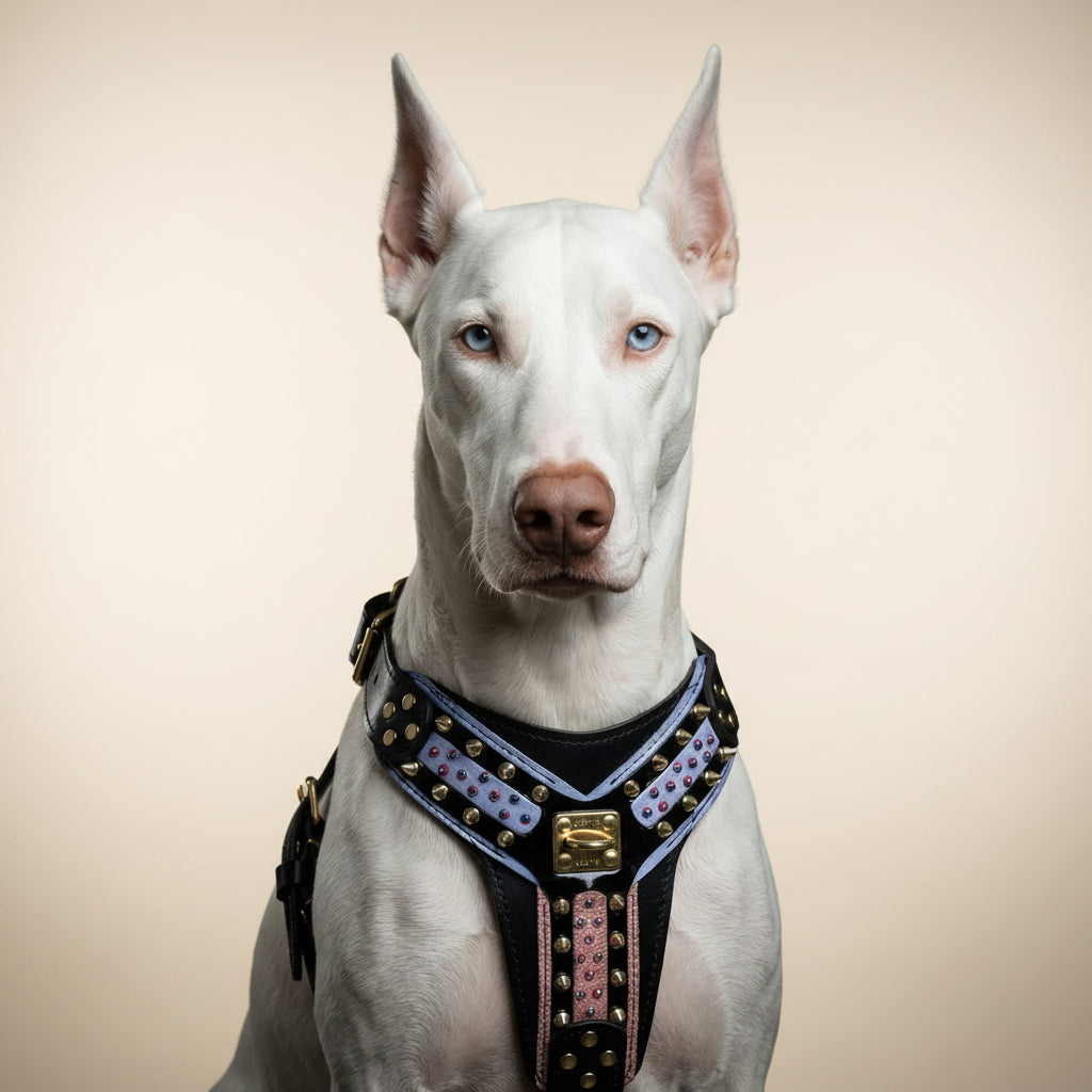 Candy Leather Dog Harness – Black | Handcrafted by Bestia