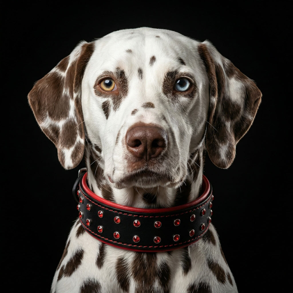 Leather Dog Collar – Diamond Style