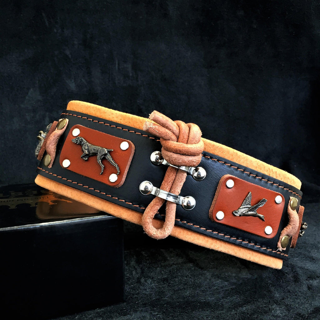 Brown Leather Dog Collar – "Hunter" style