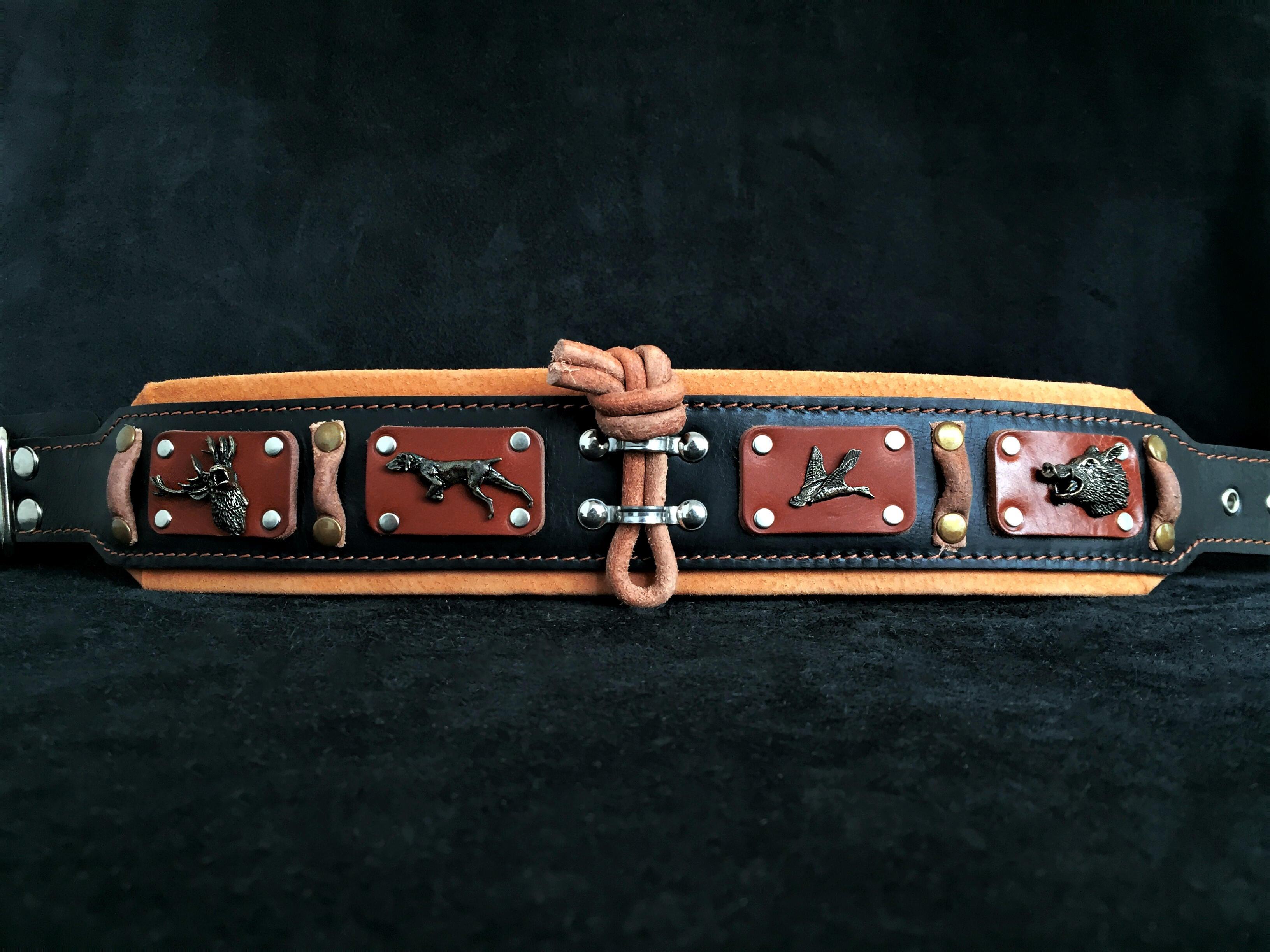 Brown Leather Dog Collar – "Hunter" style