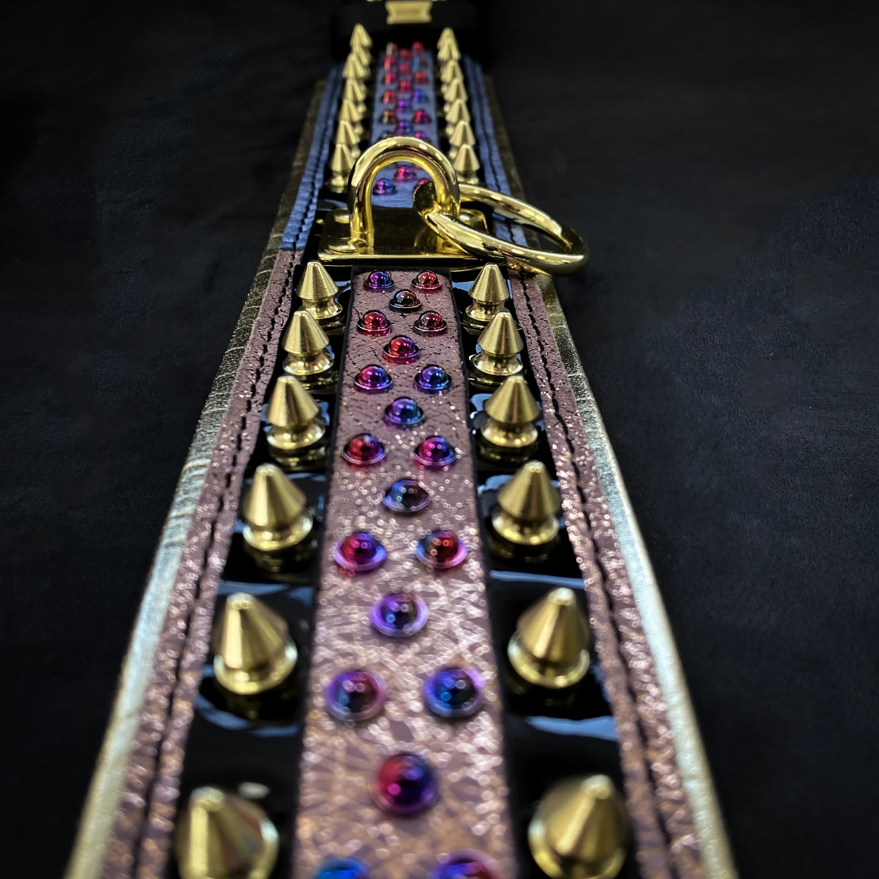 "Candy" Handmade Leather Dog Collar – Black | M, L, XL & XXL | by Bestia Dog Gear