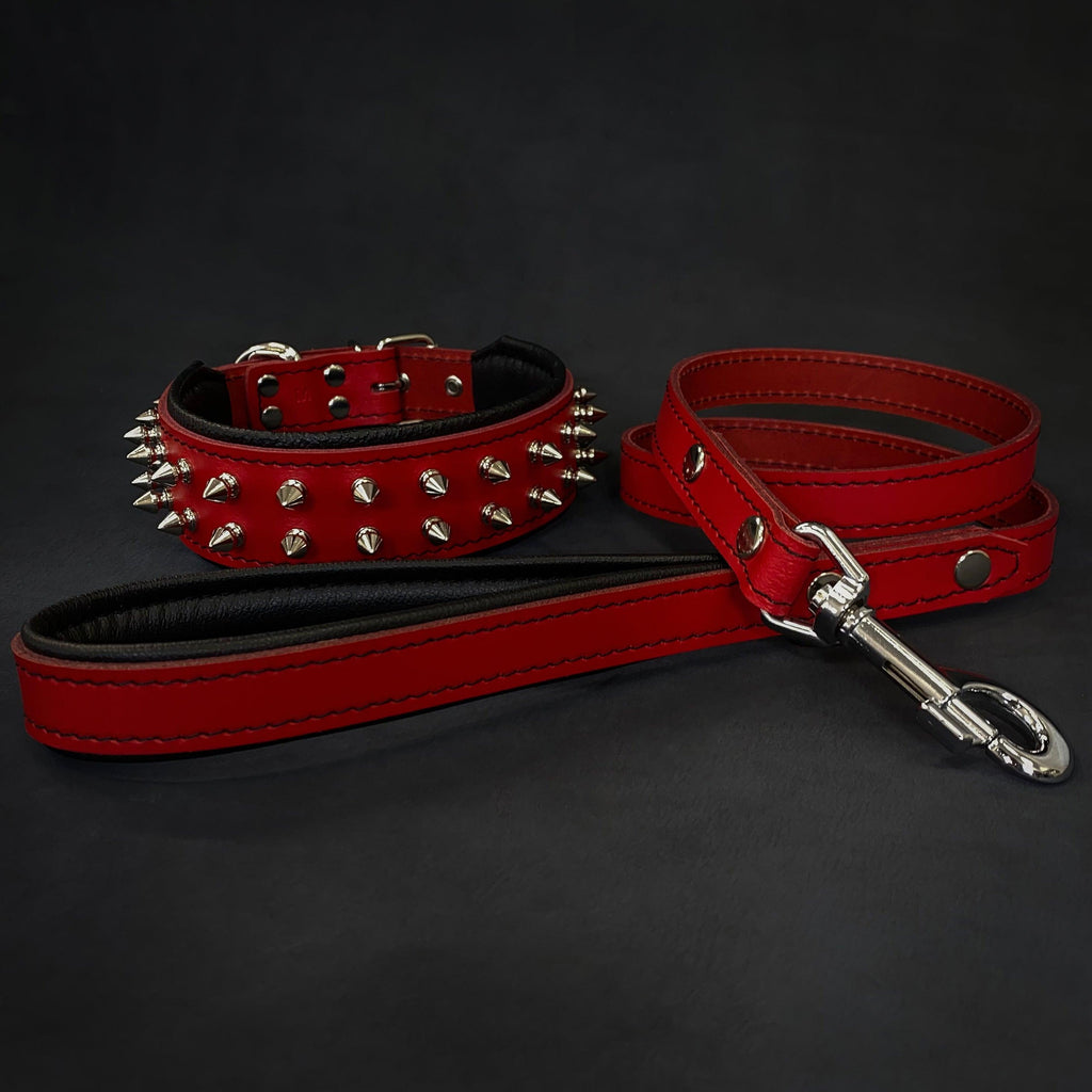 Leather Dog Collar for Small Breeds – Frenchie, Red