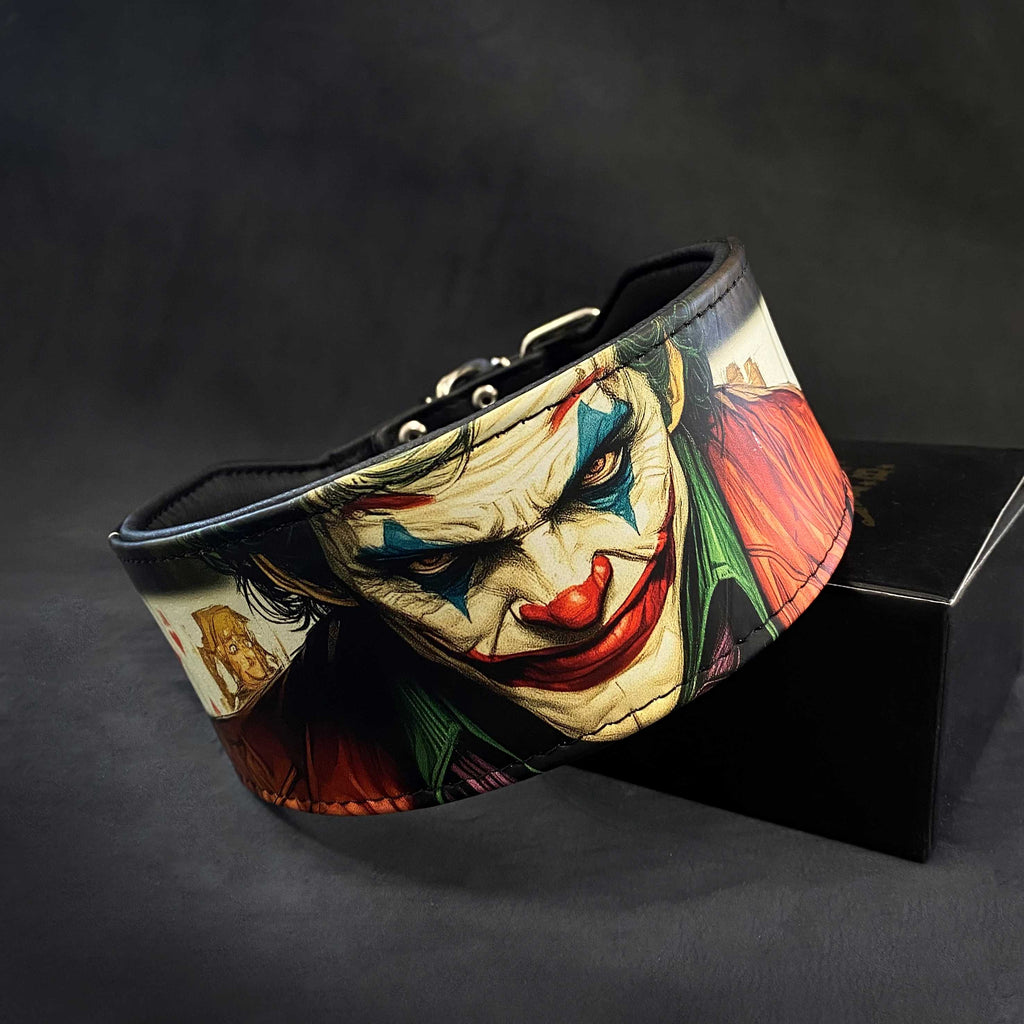 Leather Dog Collar – Joker Inspired, Halloween Edition