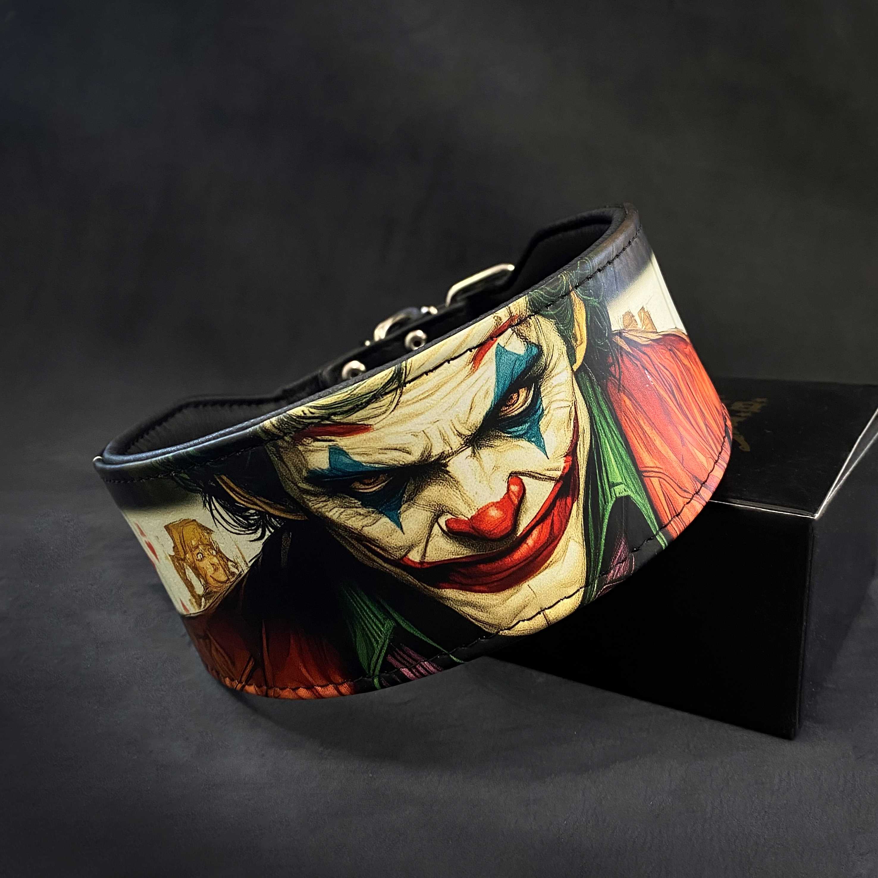 Leather Dog Collar – Joker Inspired, Halloween Edition