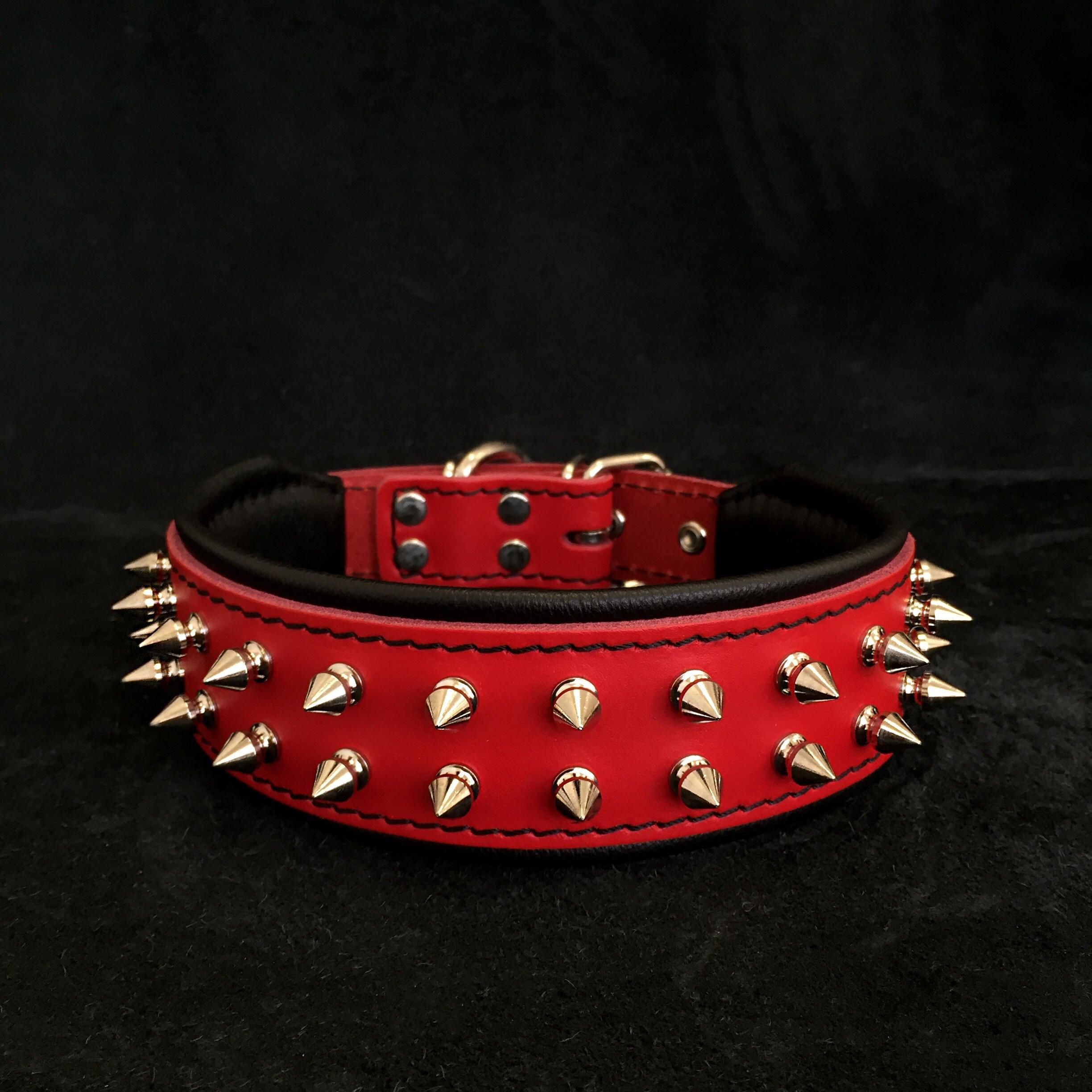 Leather Dog Collar for Small Breeds – Frenchie, Red