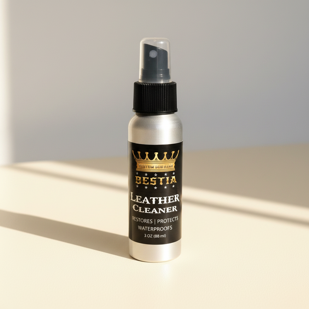 Leather Cleaner - warm cream background