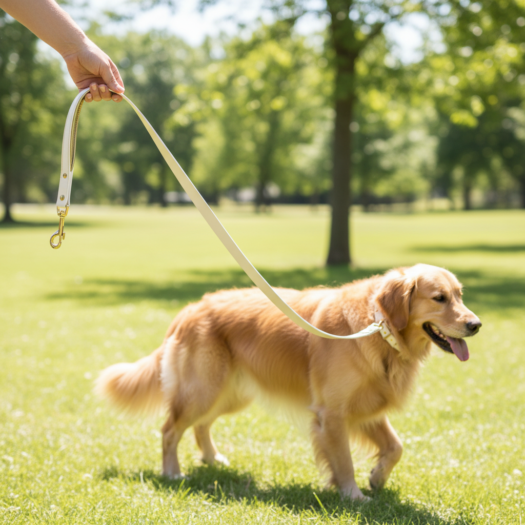 Maximus White Leash – Lifestyle