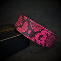 Python-Embossed Leather Dog Collar – Rock Python, Pink