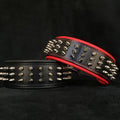 Leather Dog Collar – Silver Giant, Silver Hardware