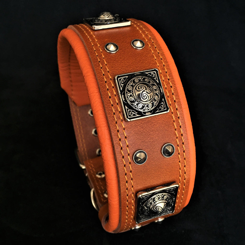 Wide Leather Dog Collar – Eros, 2.5 Inch, Brown